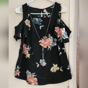 Black Floral women's blouse